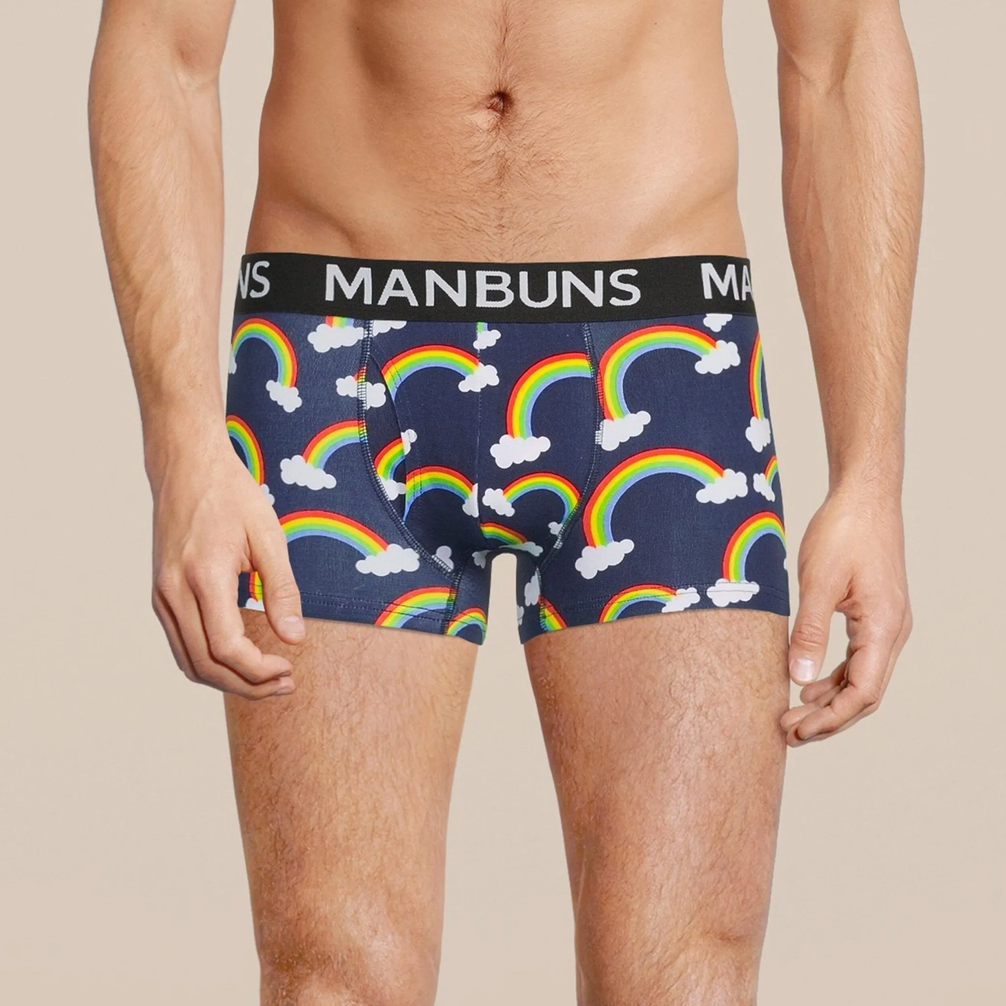 Men's Rainbow Boxer Trunk Underwear & Unisex Rainbow Pride Glasses Set