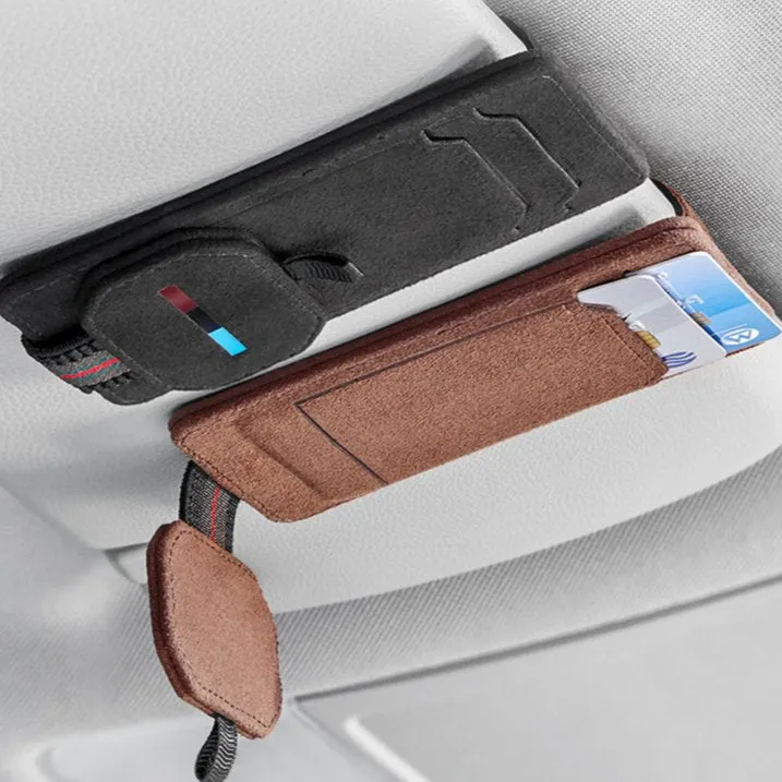 Multi-Functional Leather Glasses Holder Clip  for Tesla Model Y/3/S/X