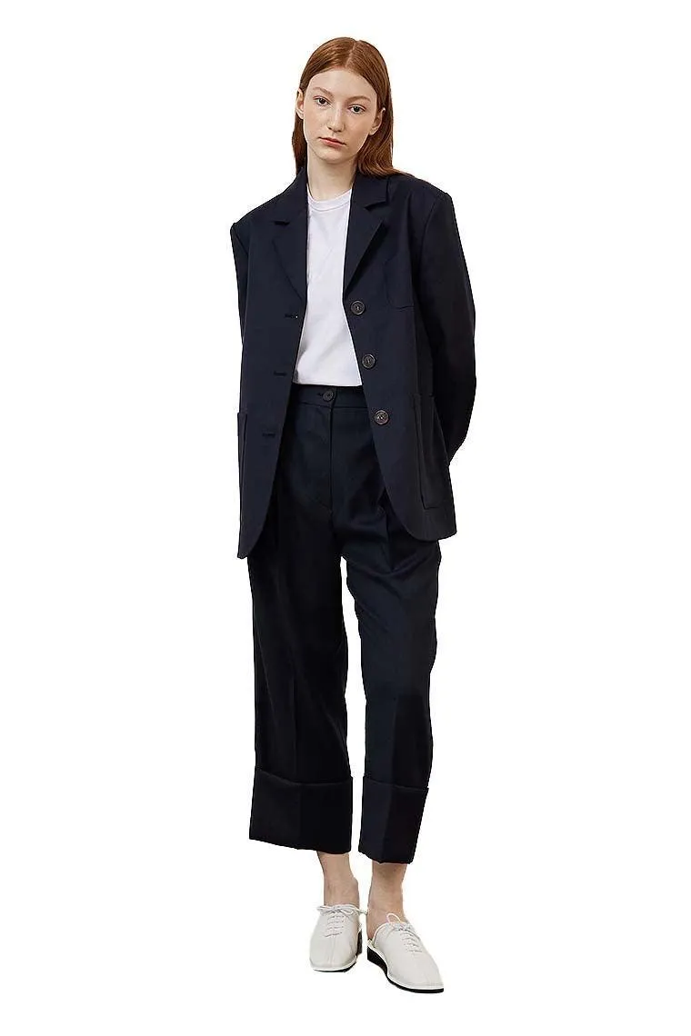 Navy Relaxed Pocket Blazer