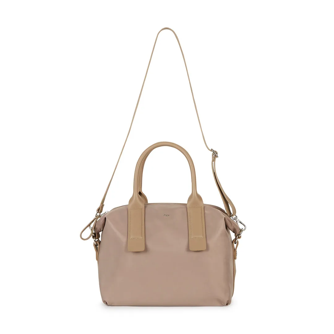 NOLAN MEDIUM SATEEN  NYLON HANDBAG BEIGE