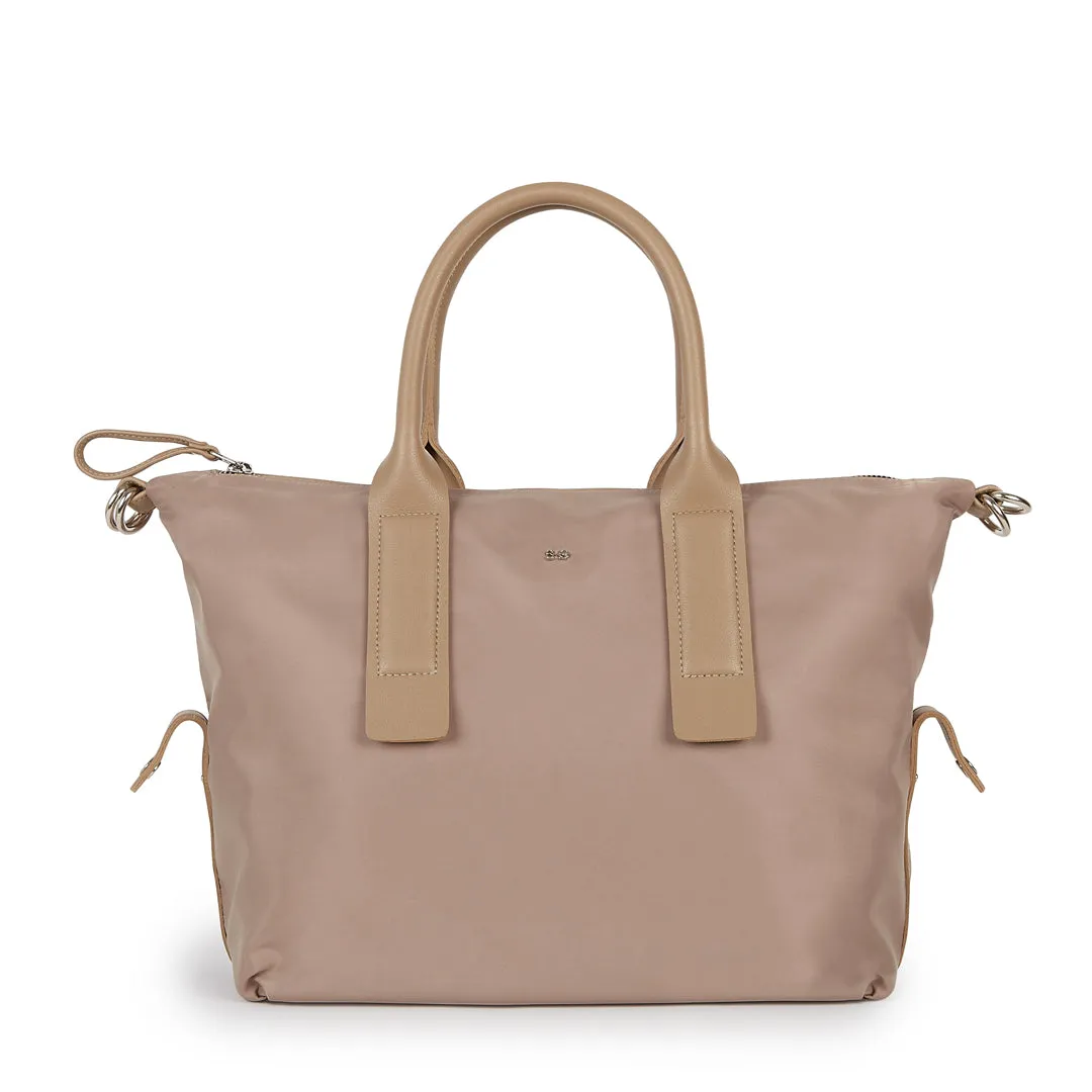 NOLAN MEDIUM SATEEN  NYLON HANDBAG BEIGE