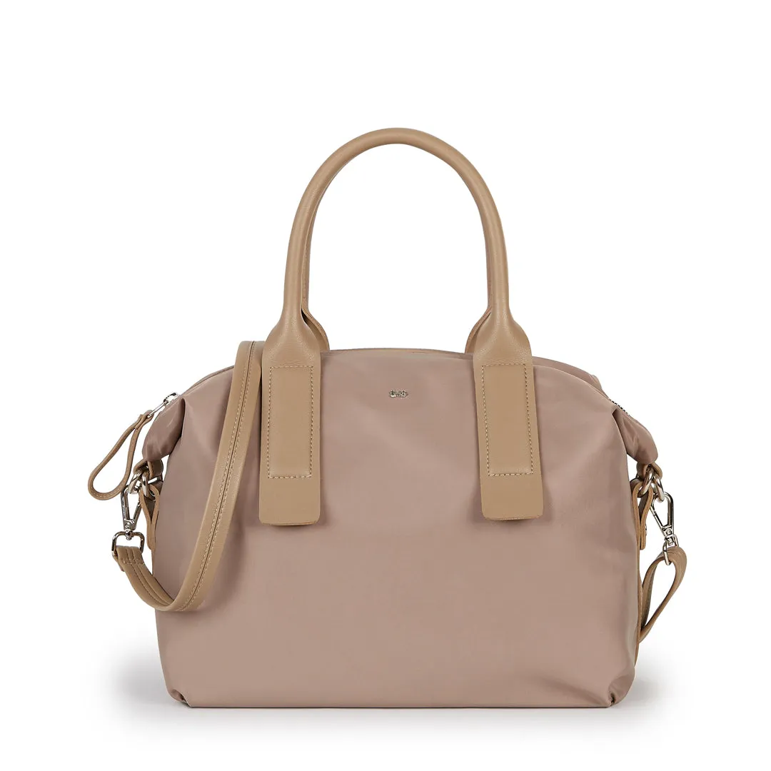 NOLAN MEDIUM SATEEN  NYLON HANDBAG BEIGE