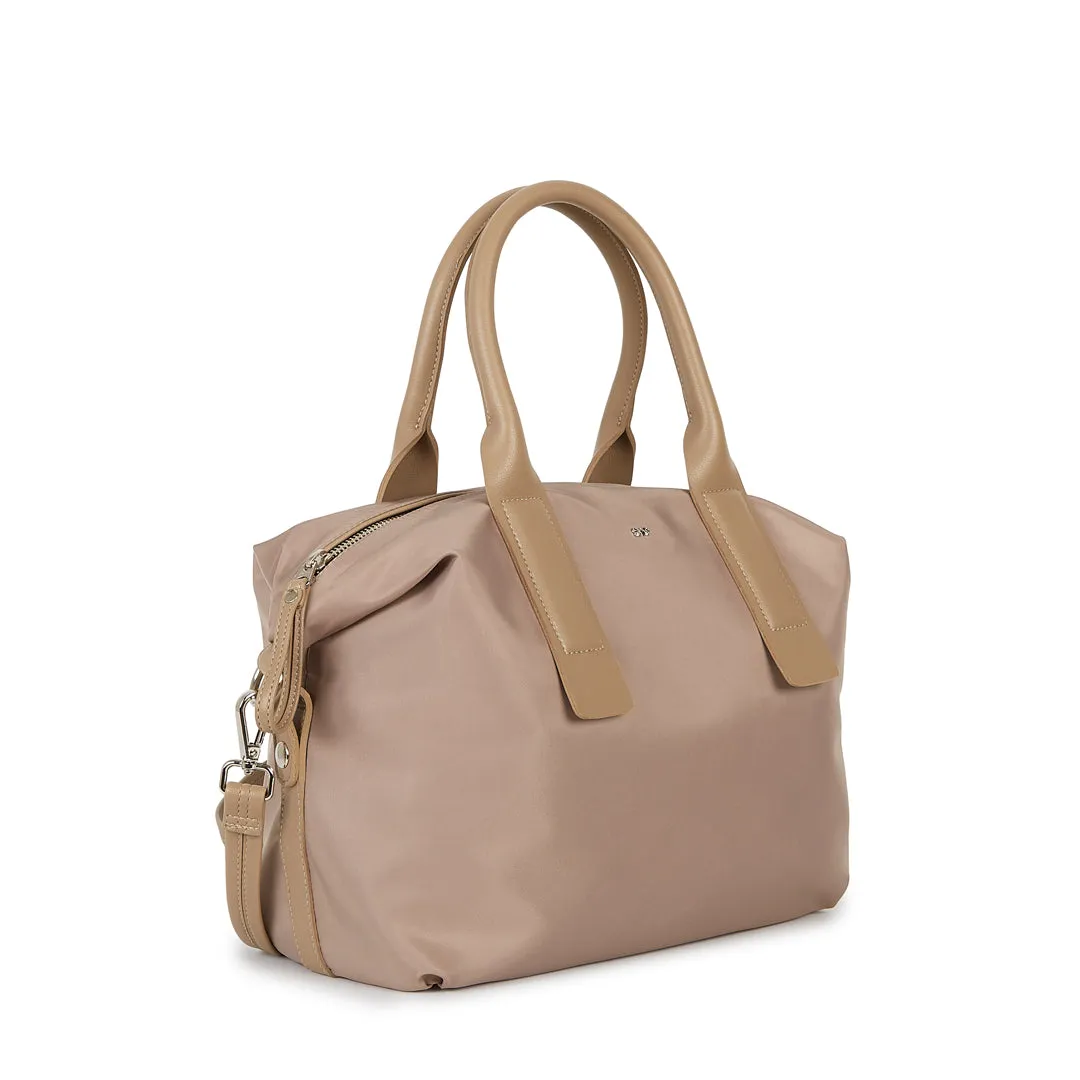 NOLAN MEDIUM SATEEN  NYLON HANDBAG BEIGE