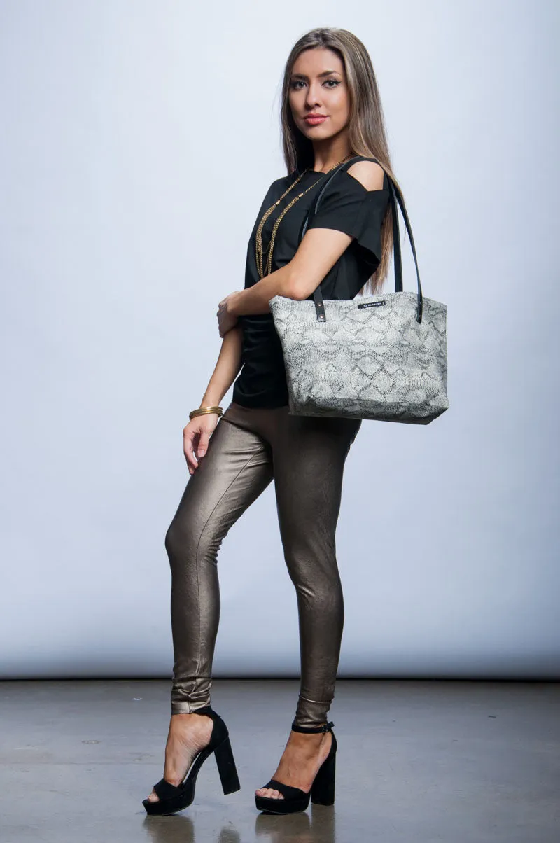 On-The-Go Handbag - Faux Snakeskin