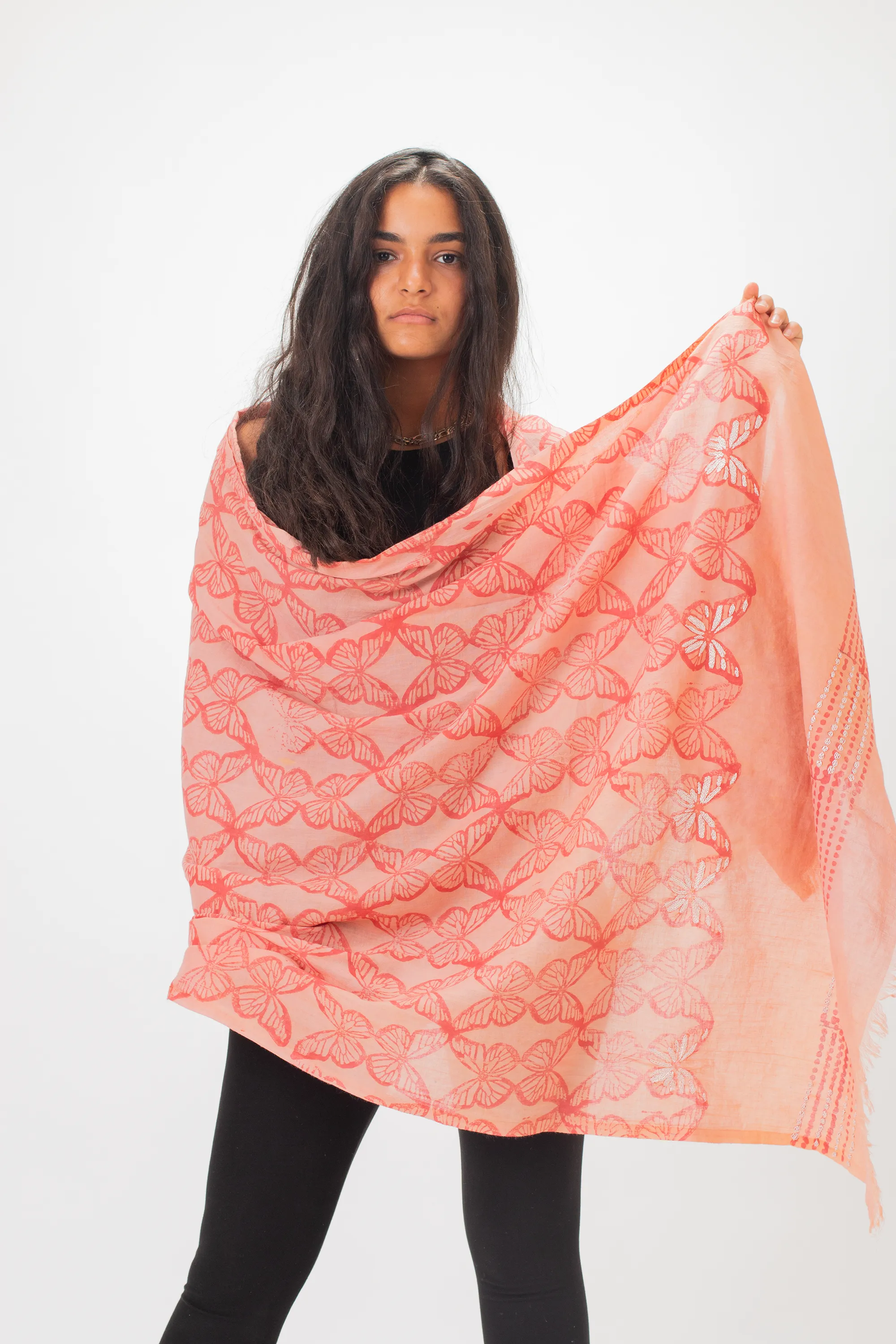 Peach Cotton Shawl