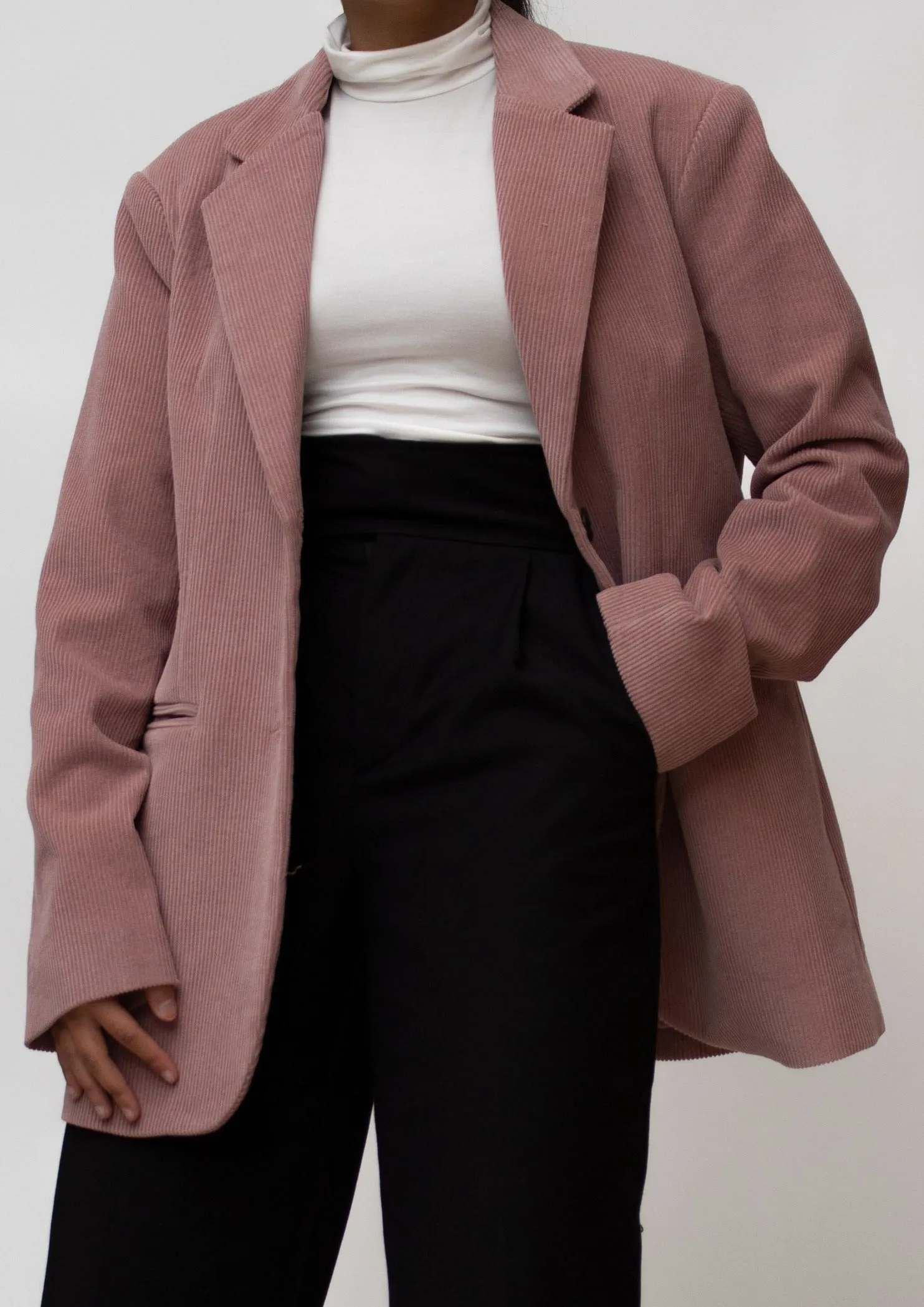 Pink Corduroy Blazer