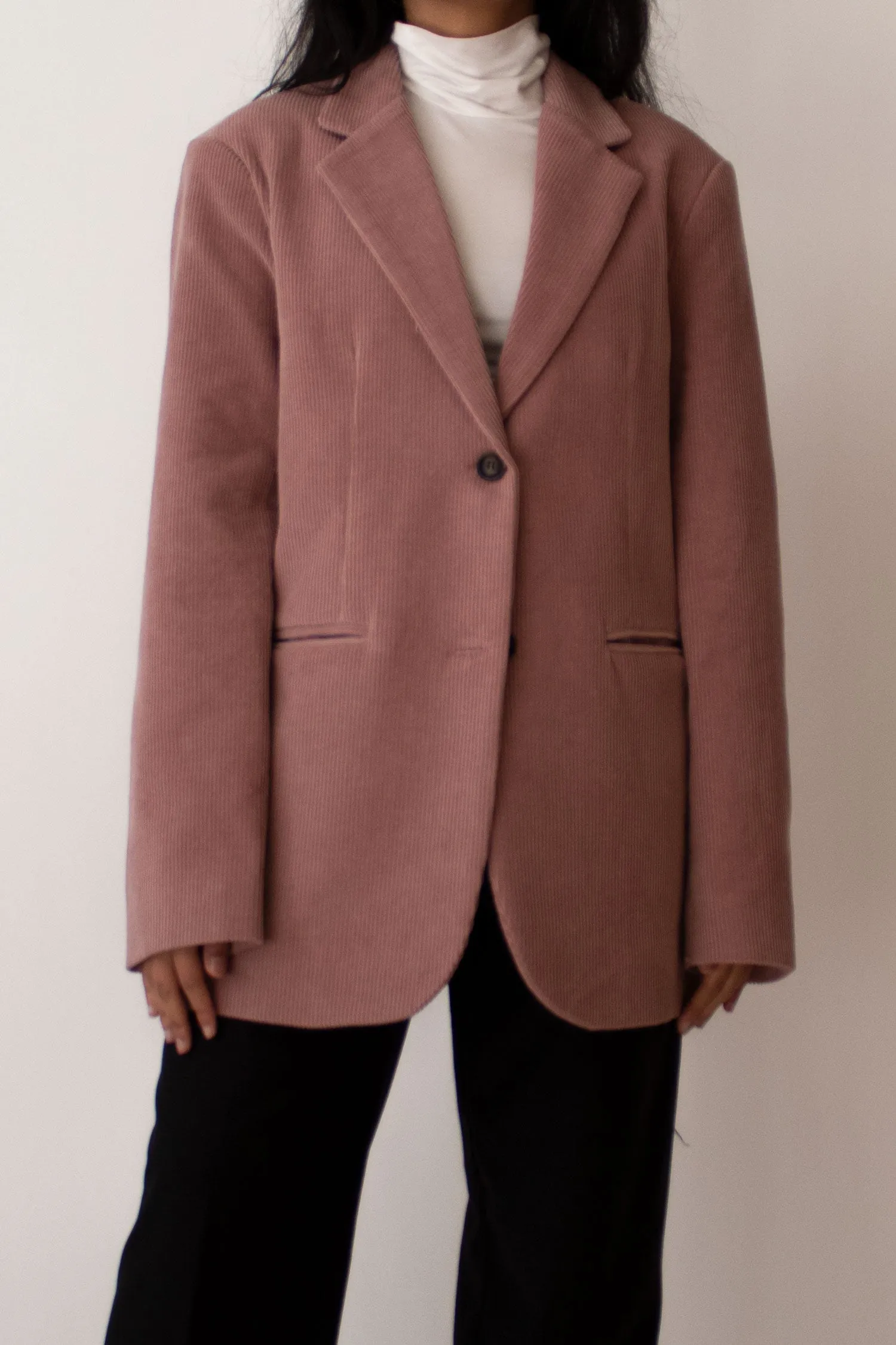 Pink Corduroy Blazer