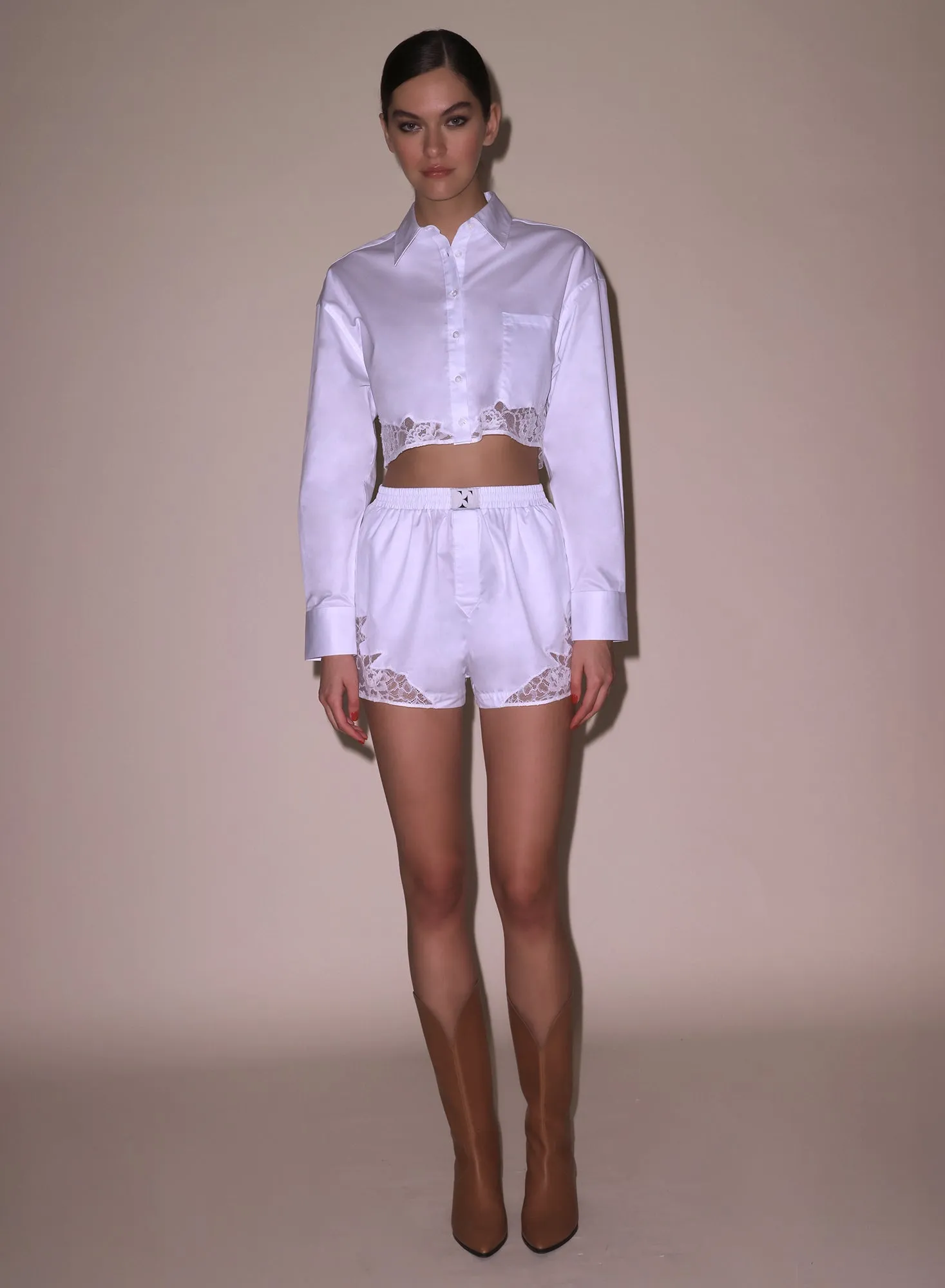 Poplin Cropped Button Down