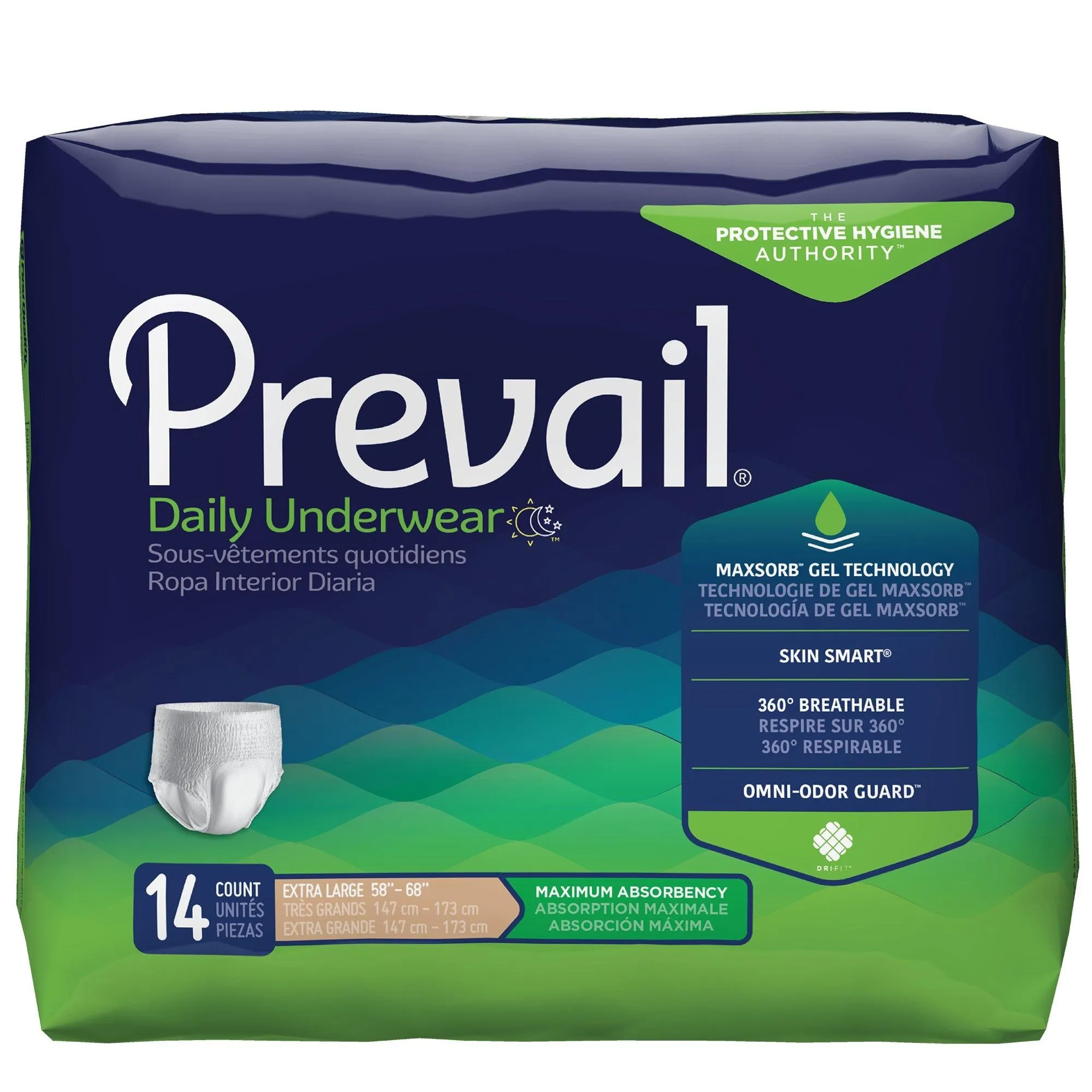 Prevail Daily Disposable Underwear, Maximum Protection