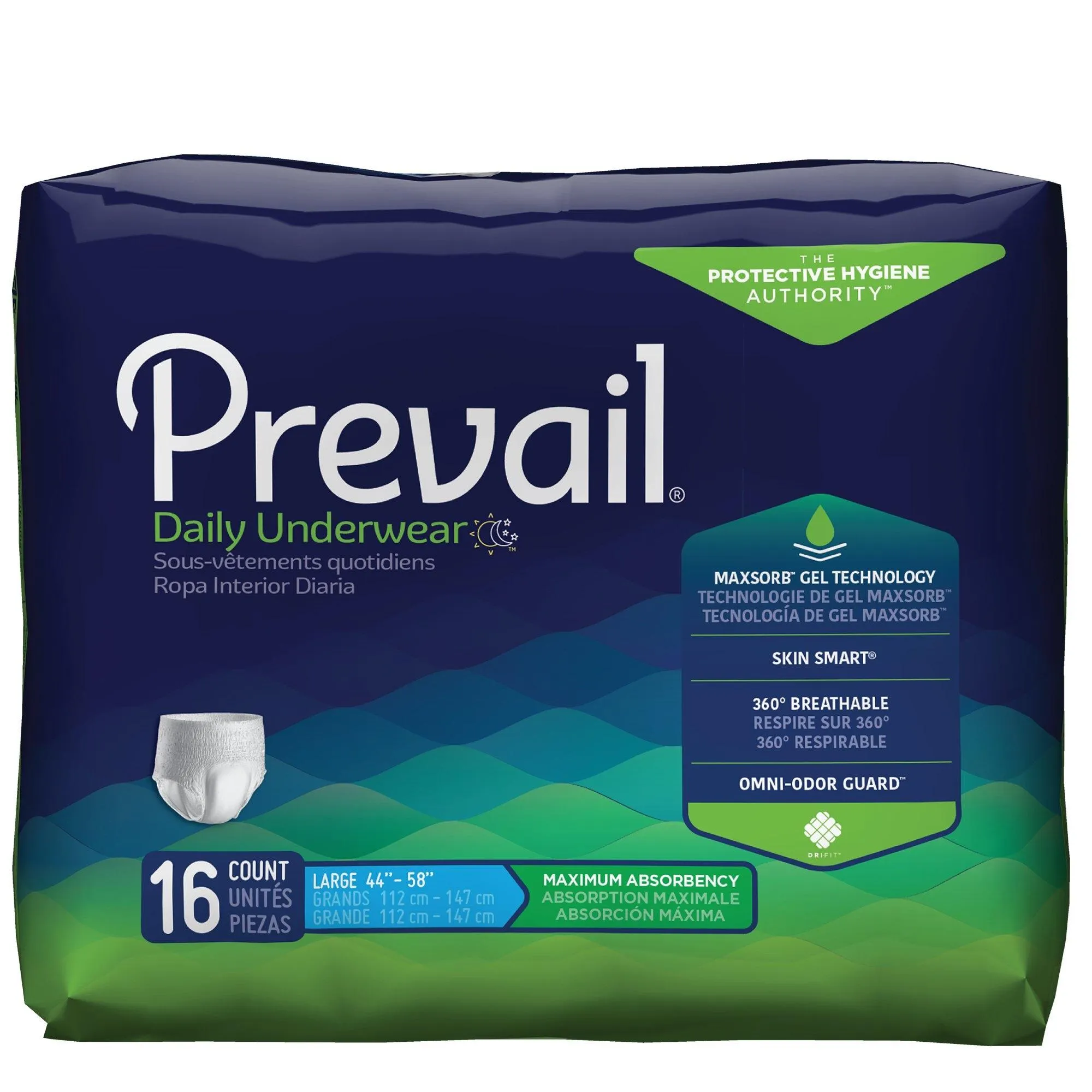 Prevail Daily Disposable Underwear, Maximum Protection