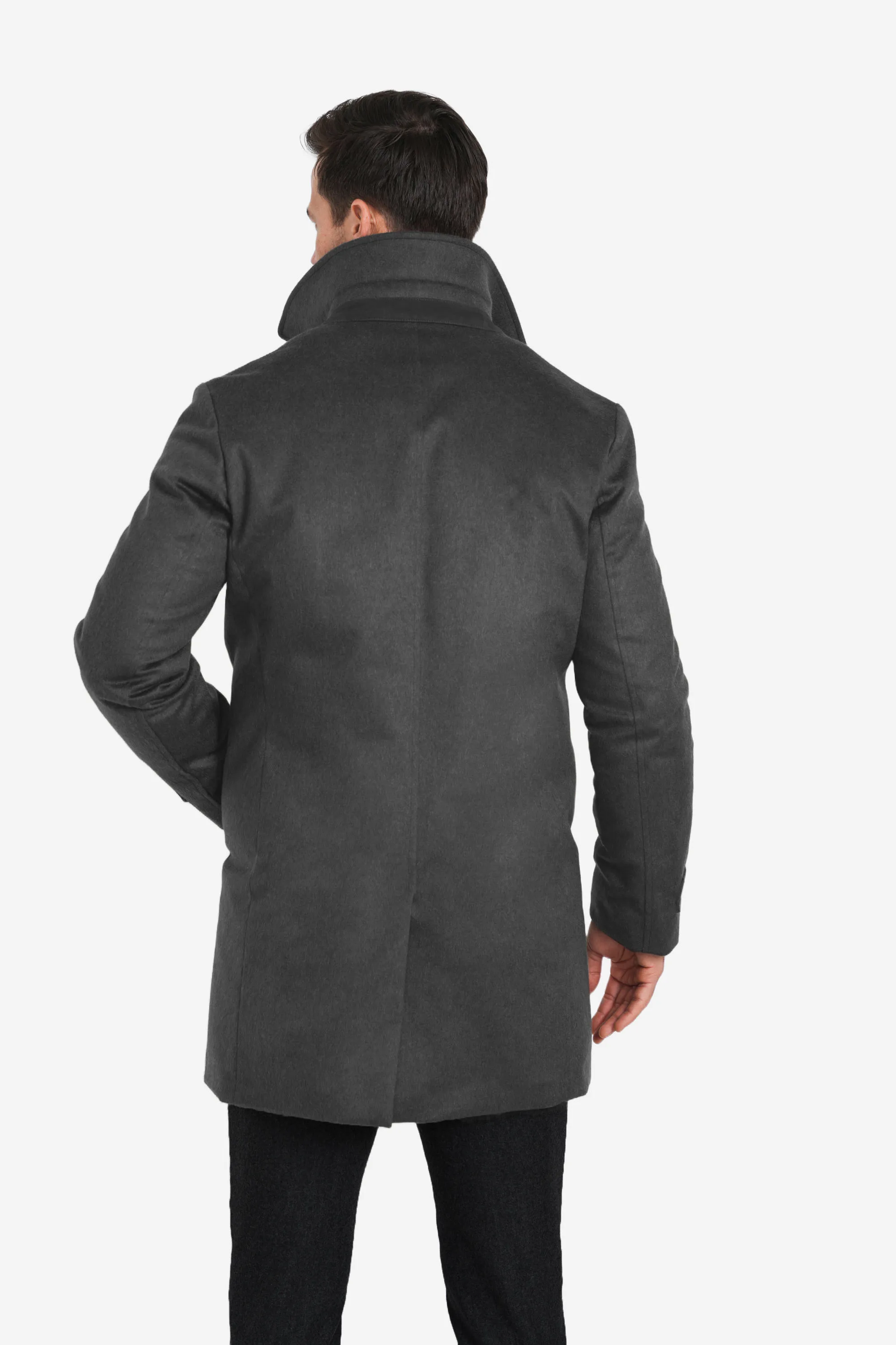 Pure Cashmere Euro Coat, Grey