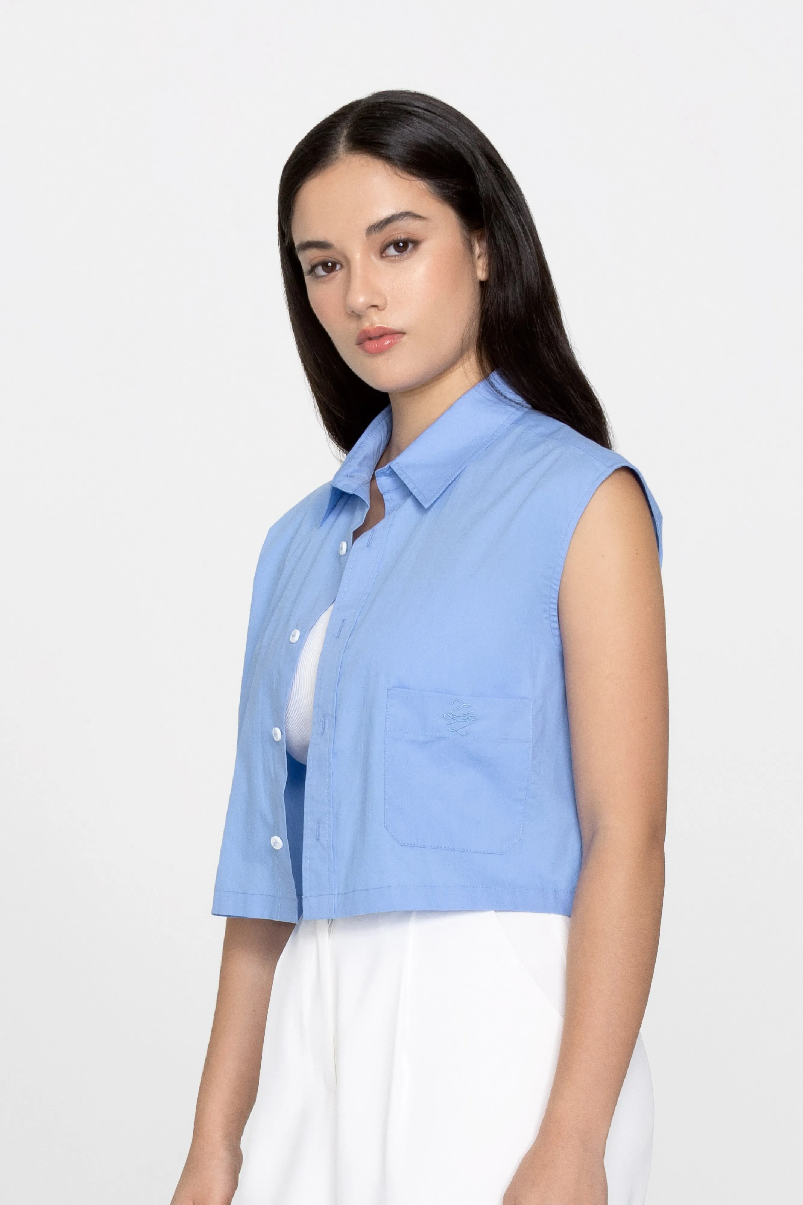 Riley Button Down Crop Shirt