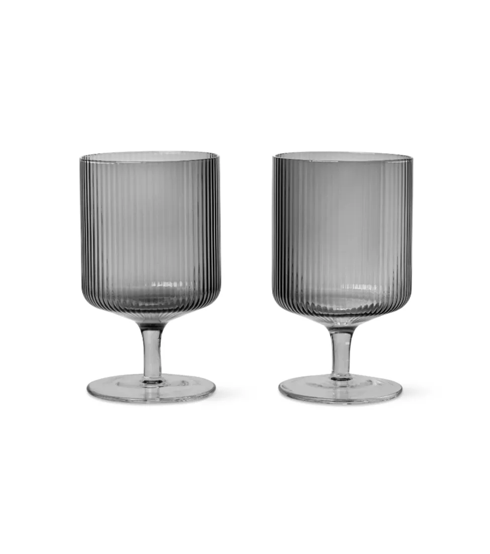 Ripple Smoked Wine Glasses - Set of 2