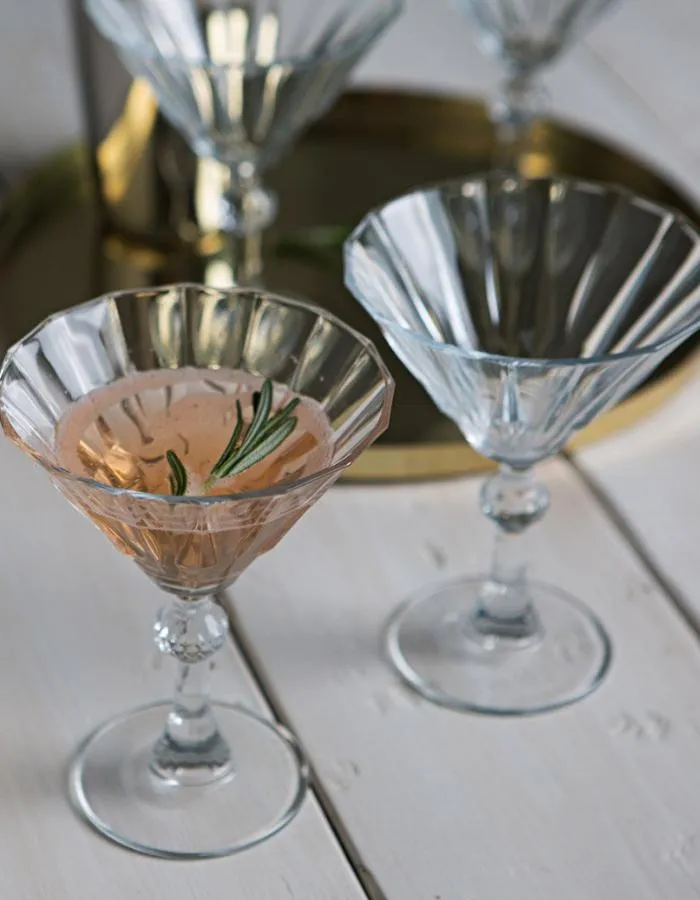 Set Of Two Deco Cocktail Glasses