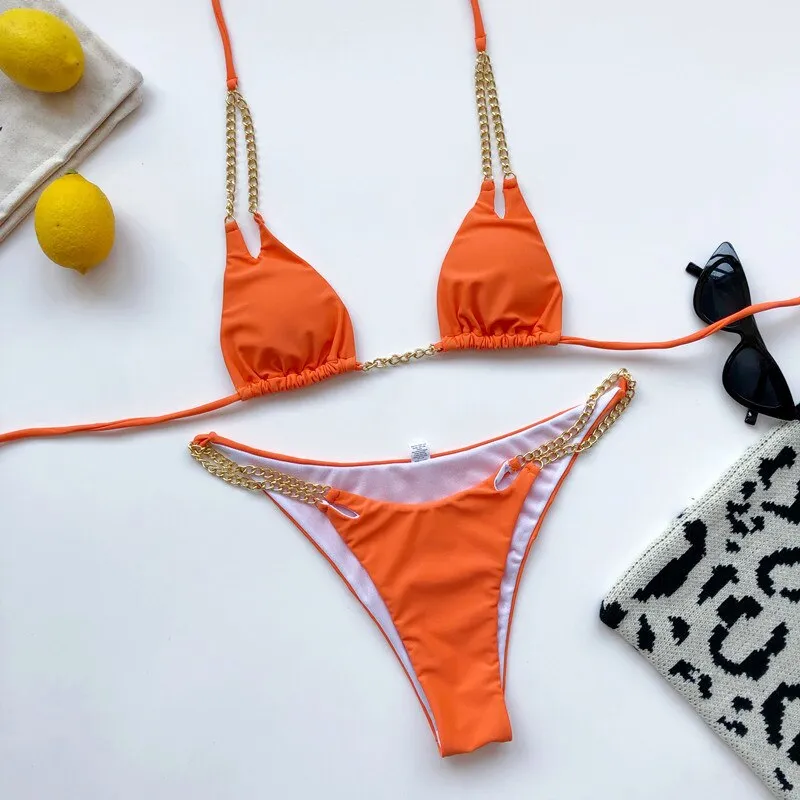 Sexy Ketten-Bikini-Set