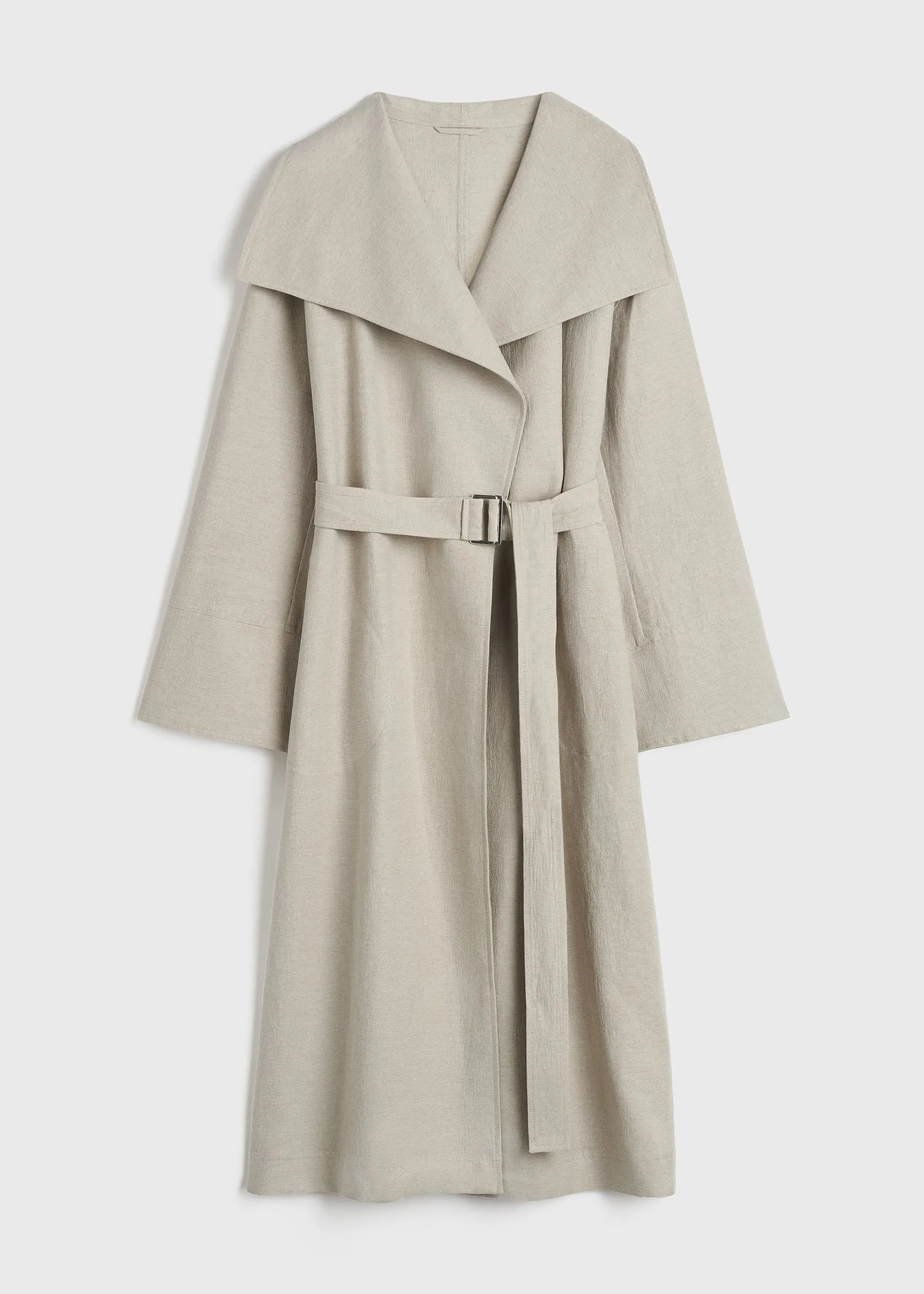 Signature linen-blend coat sand