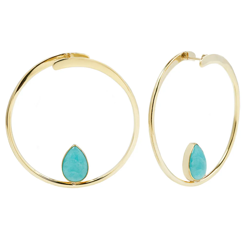 Stay Sexy Earrings - Brass   Amazonite