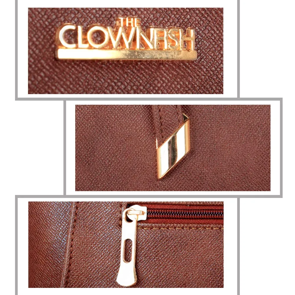 THE CLOWNFISH Belle Series Handbag for Women | Ladies Purse | Handbags | (Dark Brown)