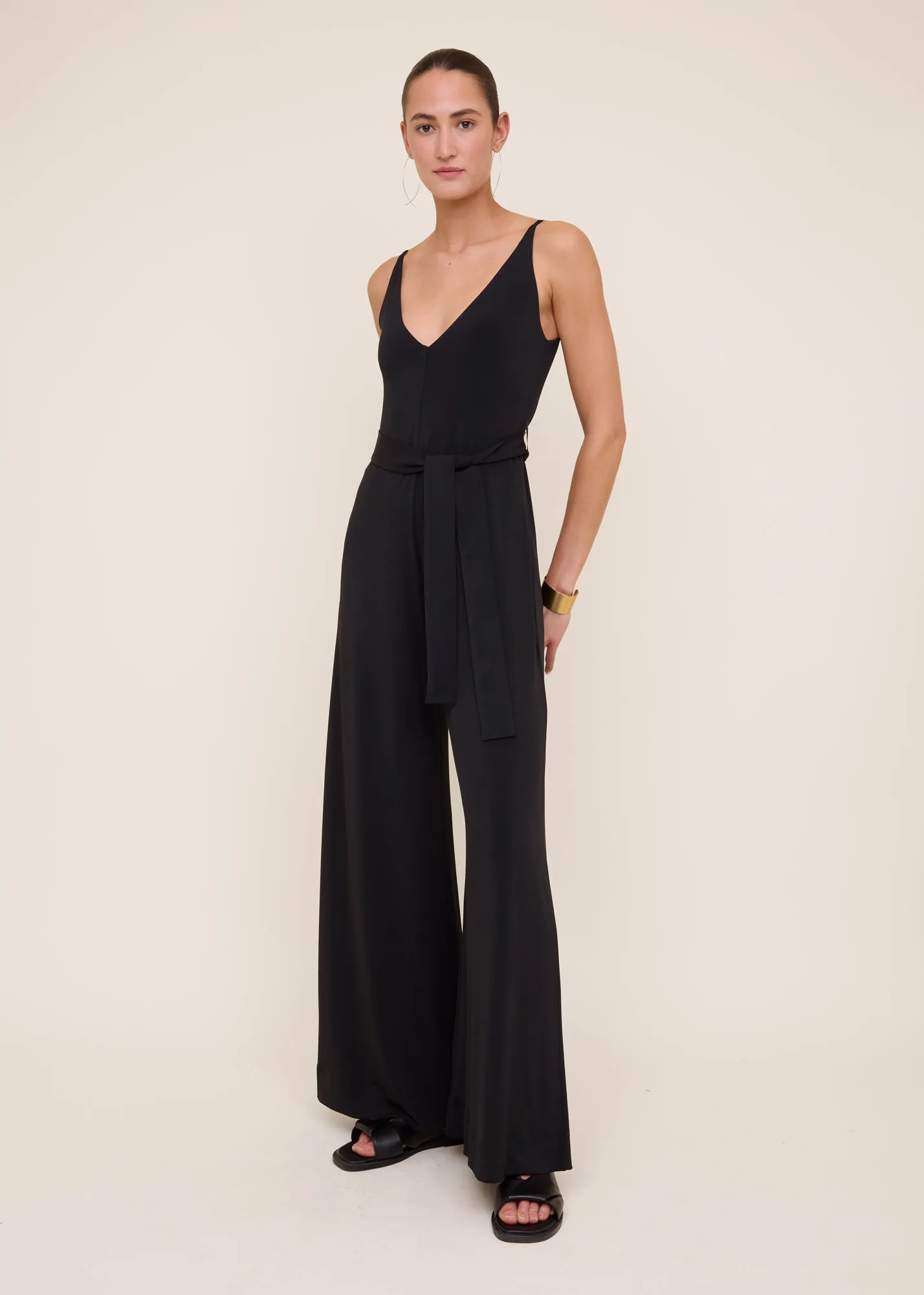 V-shape jersey jumpsuit