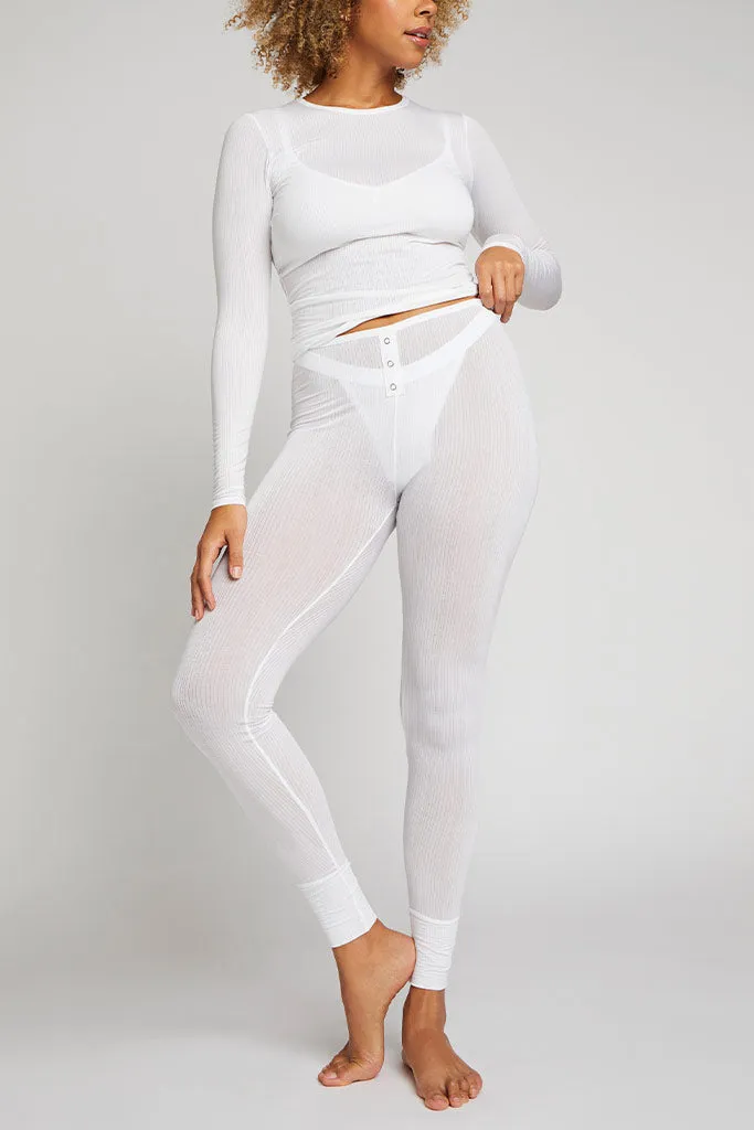 Whipped Long Underwear in White